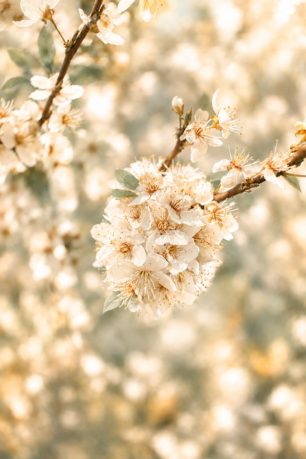 Blossom in ivoor, goud en sage groen
